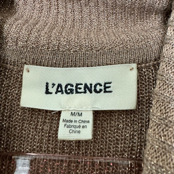 L’agence Metallic Gold Sleeveless Turtleneck Top - Picture 6 of 7